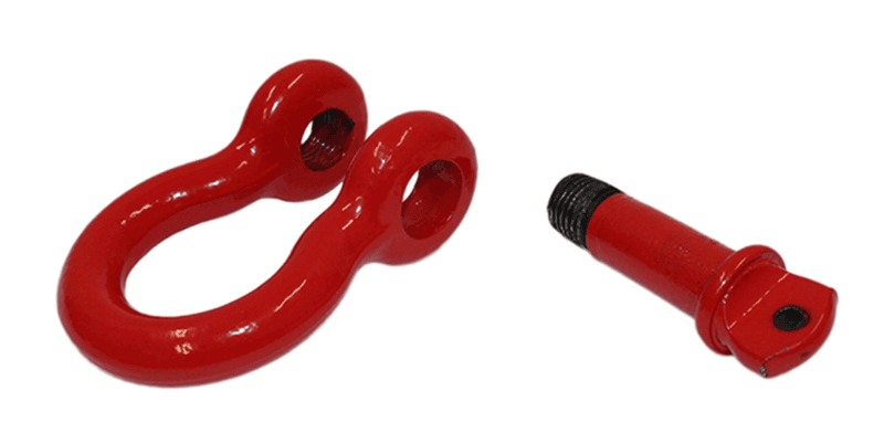 Fishbone Offroad D-Ring Pair 7/8" Pin 4.75-Ton Red Powder Coated - Image 3