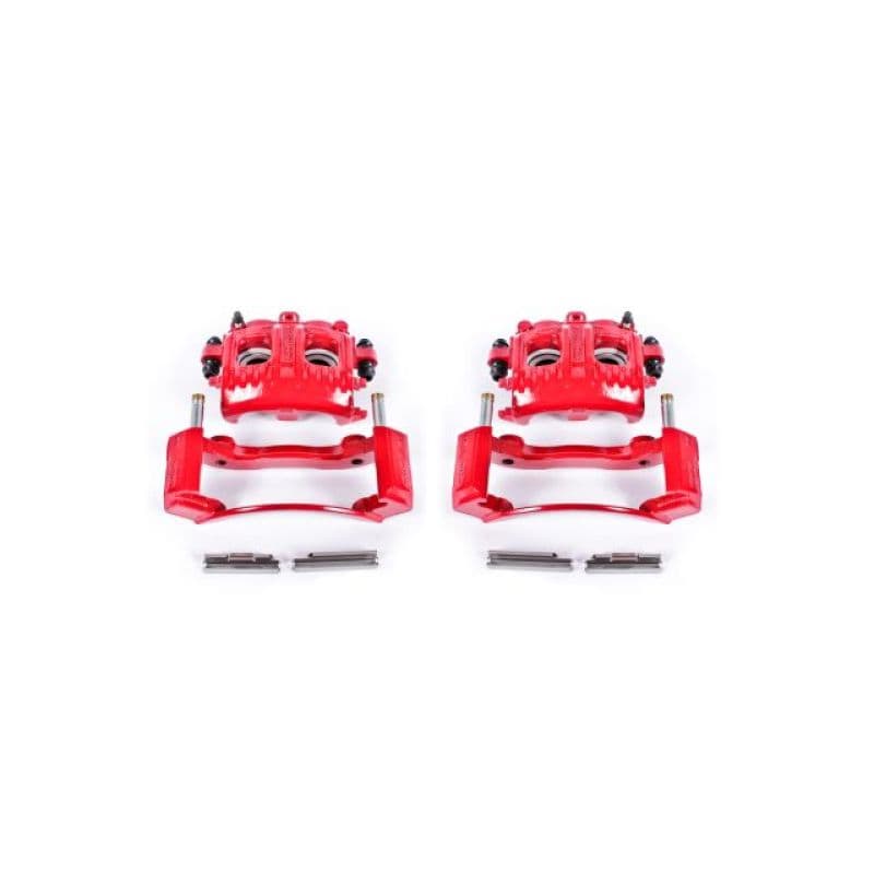 PowerStop Brake Calipers Pair High-Temp Red Powder Coat Durable Coating