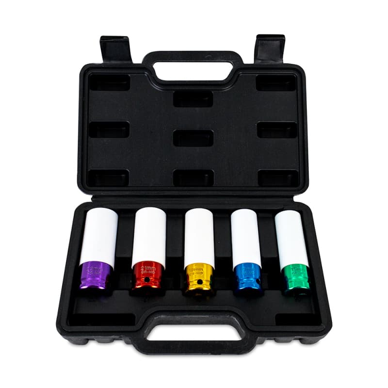 Mishimoto 5-Piece Non-Marring 1/2" Wheel Nut Socket Set Chromoly Steel - Image 2
