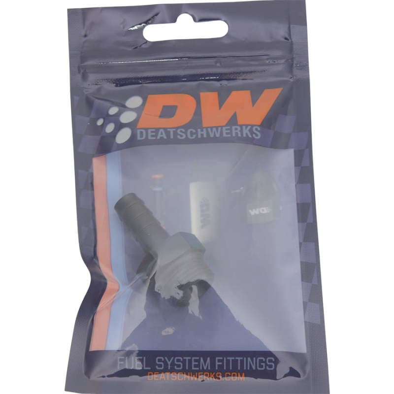 DeatschWerks 8AN ORB to 3/8in Triple Barb Adapter Anodized Matte Black - Image 2