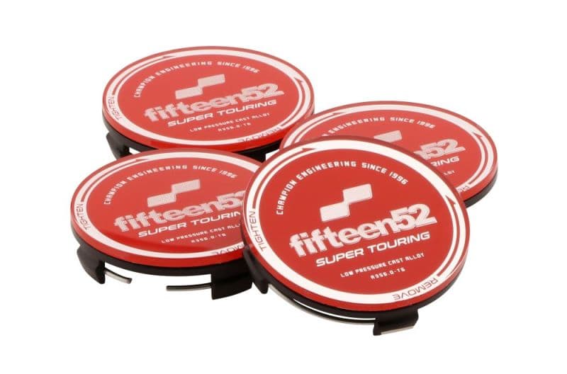 fifteen52 Center Caps for Super Touring Wheels Set of Four Red/Chrome