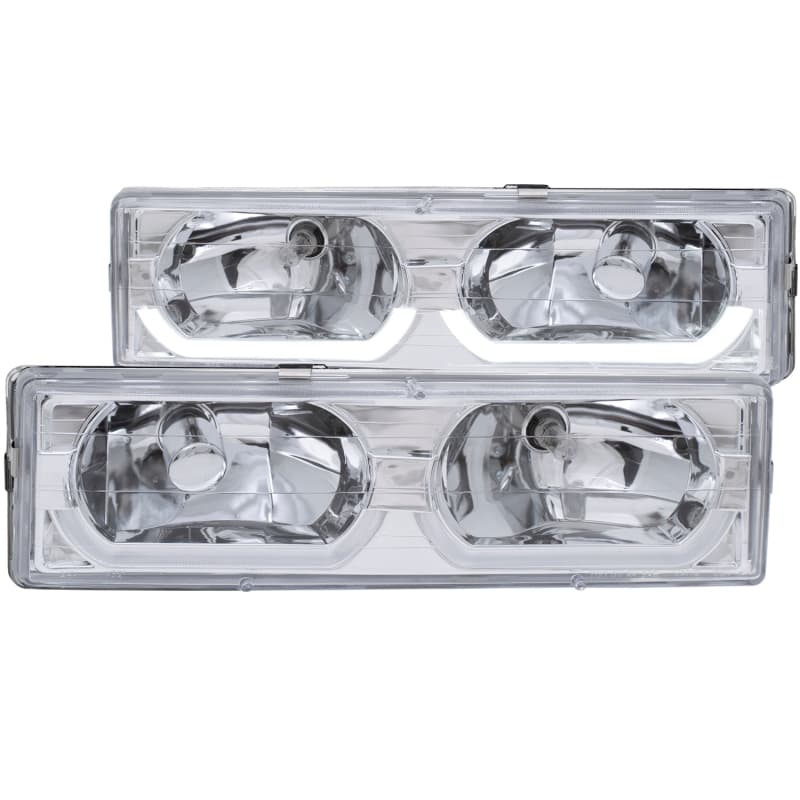 ANZO Crystal Headlight Set Clear Lens Chrome Housing Pair - Image 2