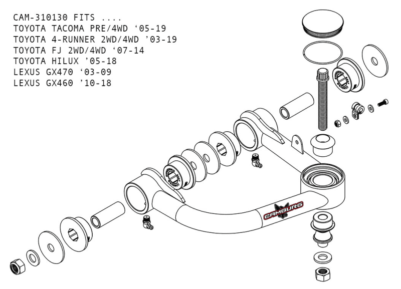 Camburg Uniball Upper Arms with Billet Aluminum Cover and 1.25 Uni-Ball Bearing - Image 2