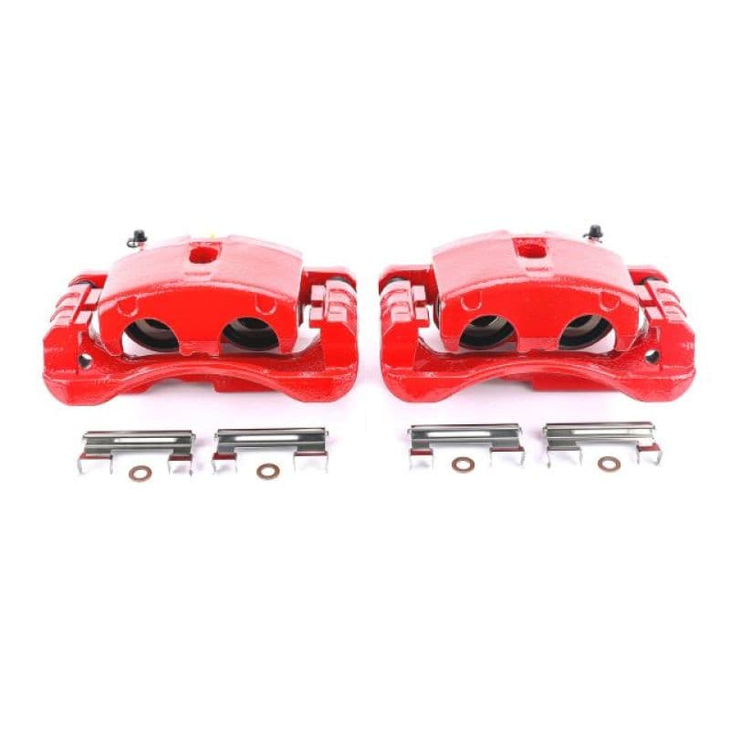 PowerStop Brake Calipers for Chevy C6 Red Powder Coated Pair