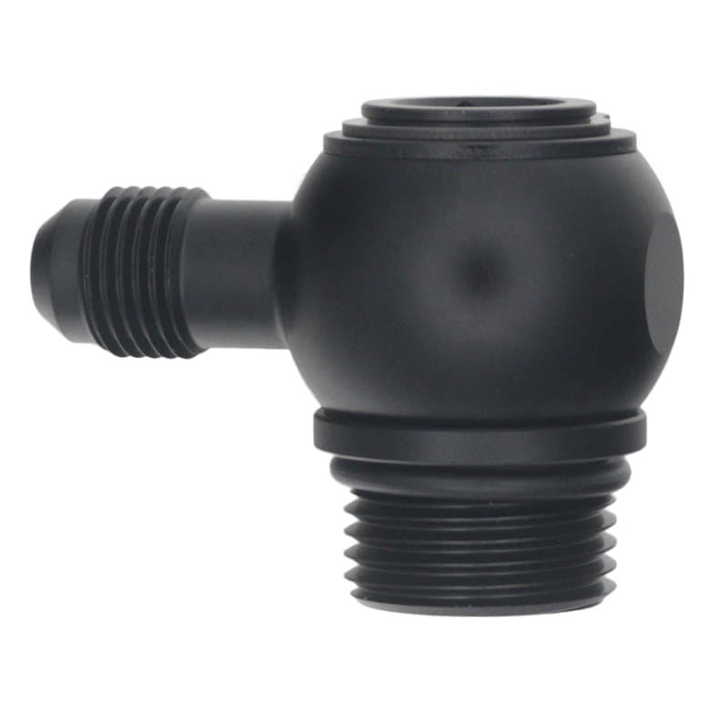 DeatschWerks 10AN ORB to 6AN Male Flare 90-Degree Swivel Adapter Matte Black