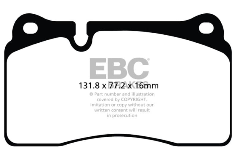 EBC Yellowstuff Brake Pad Set for Street and Track Driving Aramid Fibre Compound