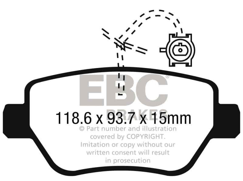 EBC Redstuff Brake Pad Set for Chevy C6 Low Dust Synthetic Fiber Ceramic