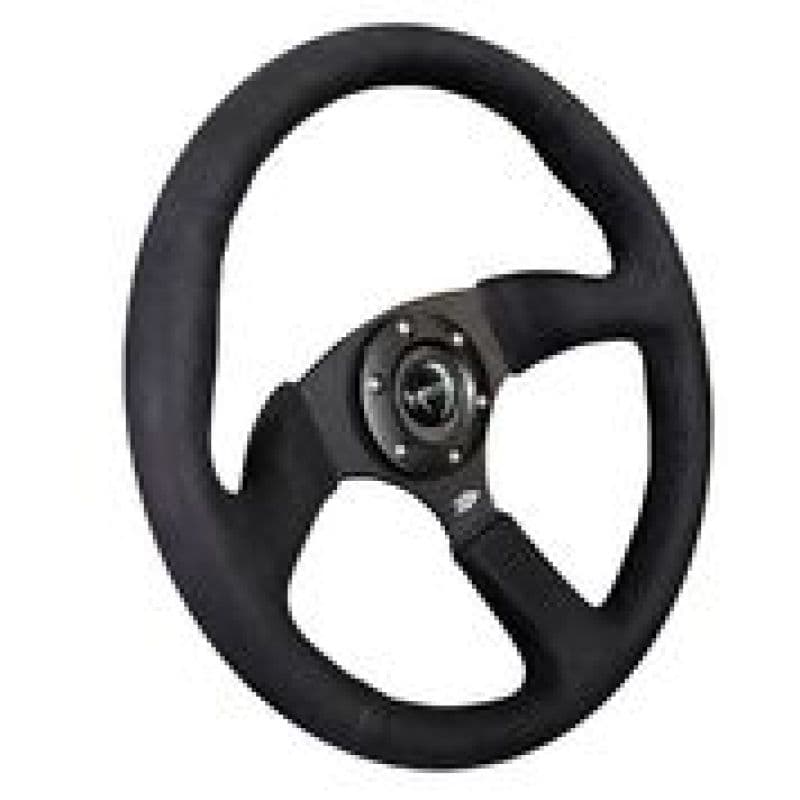 NRG Reinforced Steering Wheel 350mm 2.5in Deep Black Alcantara Grip - Image 3