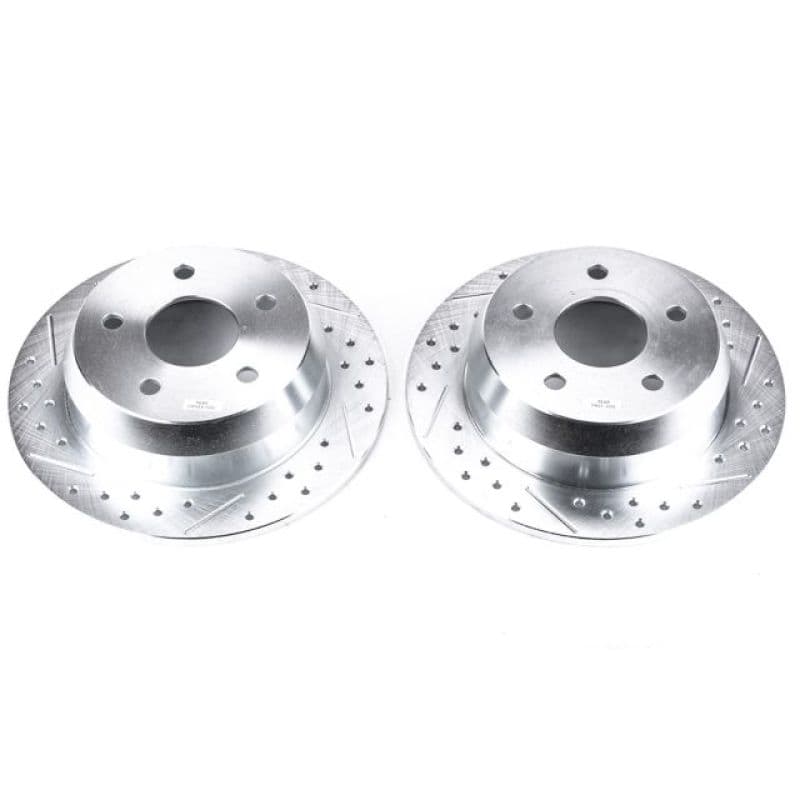 PowerStop Evolution Drilled/Slotted Rotor for OE Fit Silver Zinc Plated