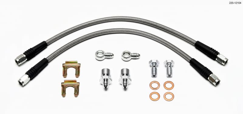 Wilwood Flexline Brake Hose Kit for D52 Caliper 14in Banjo 10mm -3/8-24 Chassis