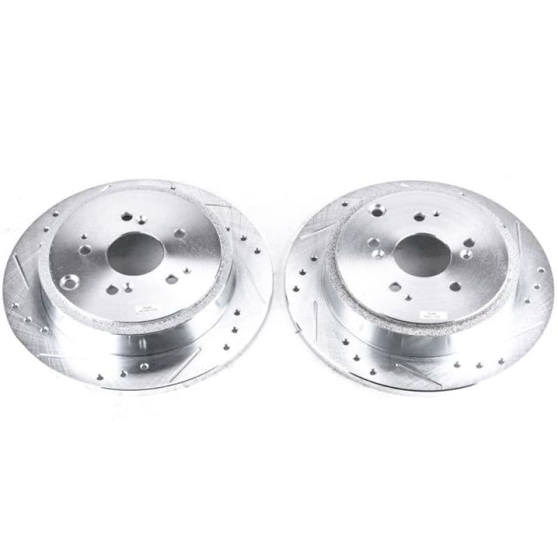 PowerStop Evolution Drilled/Slotted Rotor for OE Fit Silver Zinc Plated