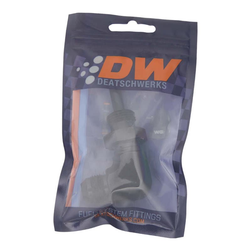 DeatschWerks 8AN to 5/16" Bulkhead Adapter 90-Degree Matte Black - Image 2