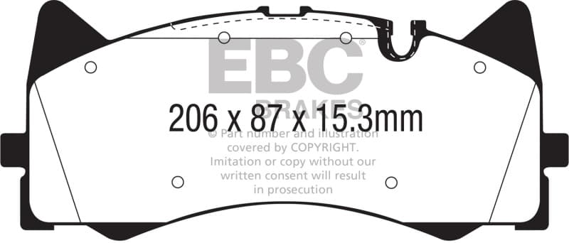 EBC Redstuff Brake Pad Set for Chevy C6 Low Dust Synthetic Fiber Ceramic - Image 2