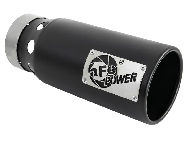 aFe Exhaust Tip for 4" Systems Intercooled Vents Black 12" Angle Cut