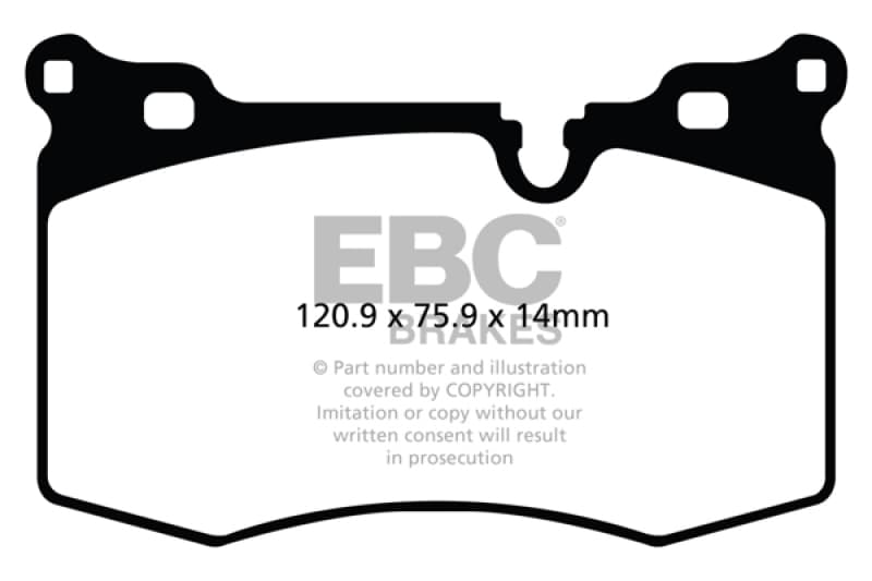 EBC Yellowstuff Brake Pad Set for Street and Track Driving High Performance