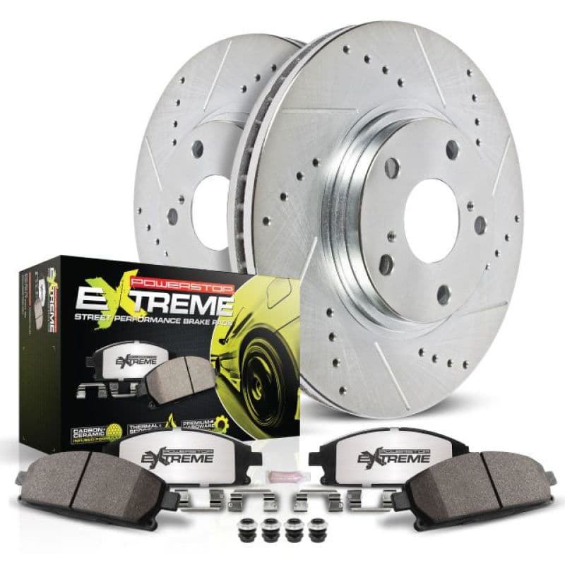 PowerStop Z26 Street Warrior Brake Kit for Muscle Cars Drilled Slotted Rotors... - Image 2