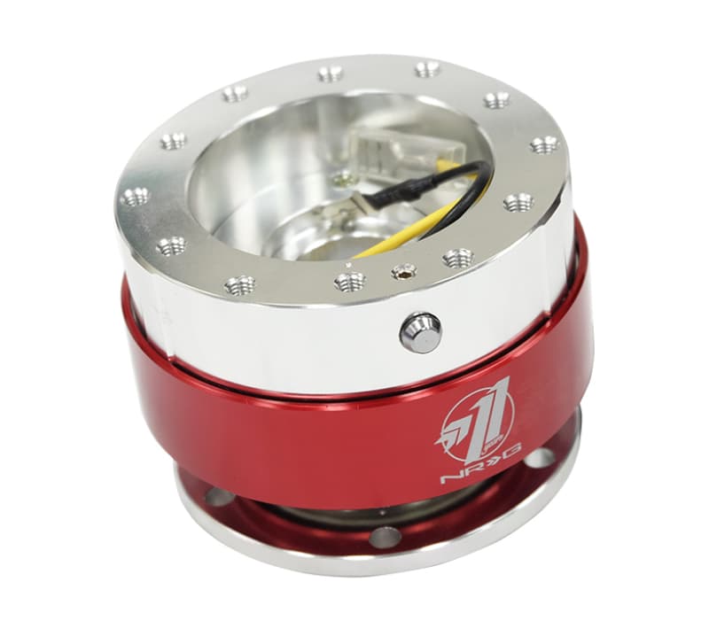 NRG Quick Release Silver Body Red Chrome Ring Gen 1.5