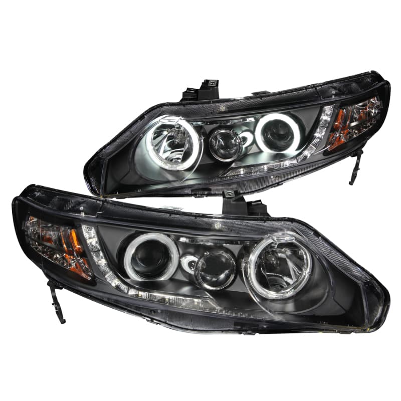 ANZO Projector Headlights for 4Dr Models Halo CCFL Clear Lens Black Housing Pair - Image 2