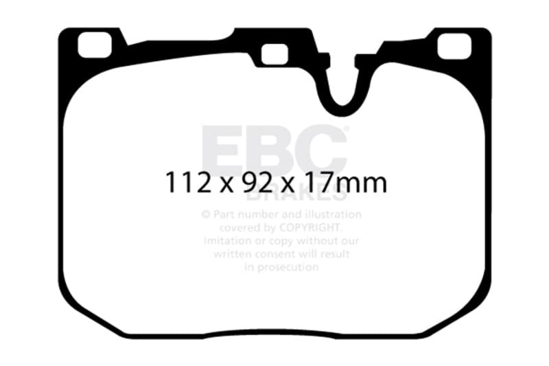 EBC Redstuff Brake Pad Set for Chevy C6 Low Dust Synthetic Fiber Ceramic - Image 4