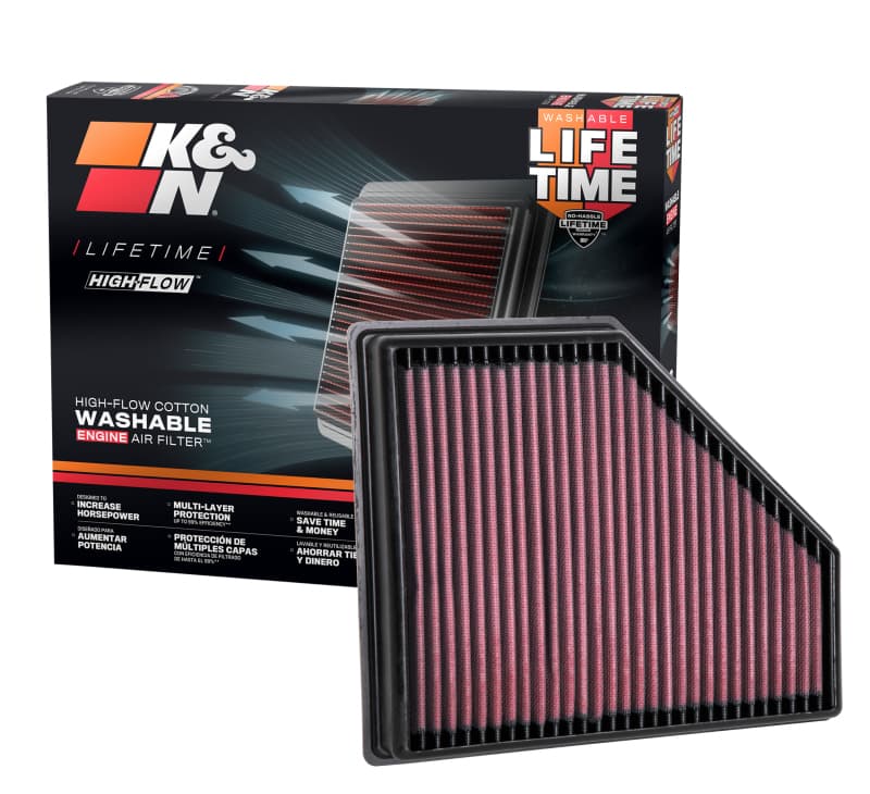 K&N Engineering Drop-In Air Filter Washable Reusable High-Flow for Universal Fit - Image 5