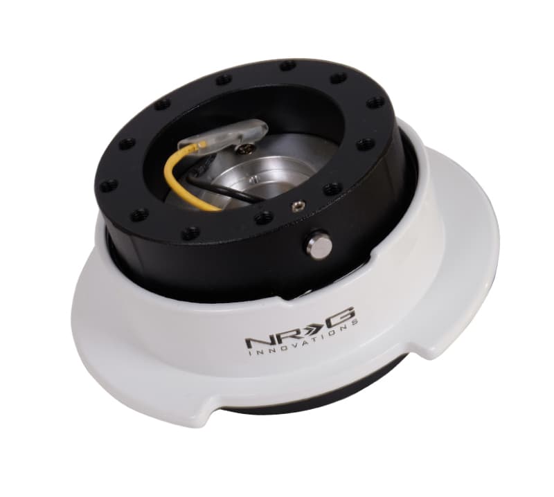NRG Quick Release Kit Gen 2.5 Black White Ring with Finger Grooves - Image 2