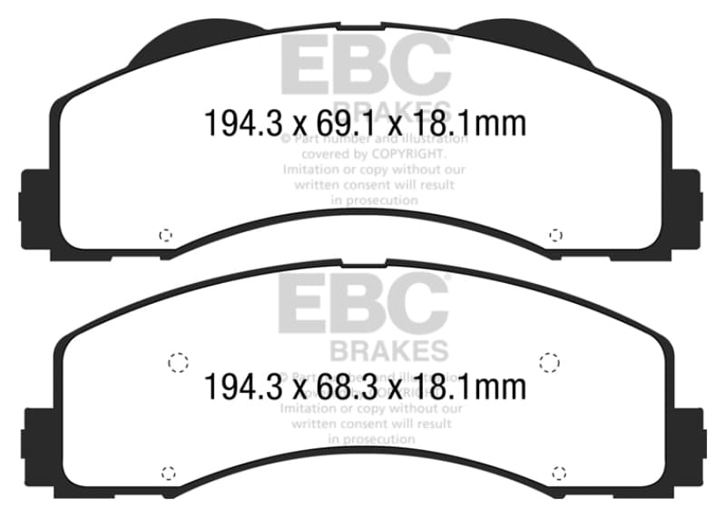 EBC Greenstuff Brake Pad Set for 4x4 Heavy Duty Low Wear Offroad Resistant