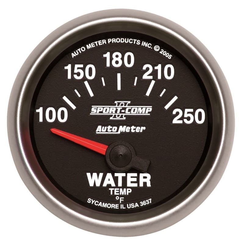 AutoMeter Sport-Comp II Water Temperature Gauge with 1/8" NPT Transducer