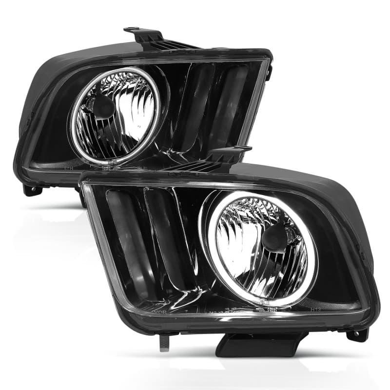 ANZO Crystal Headlights for Non HID Models Pair w/Halo Clear Lens Black Housing - Image 2