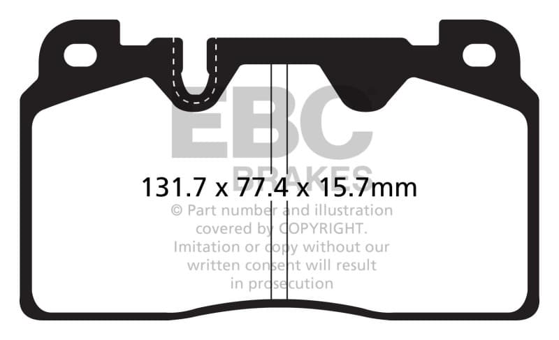EBC Yellowstuff Brake Pad Set for Street and Track Driving Aramid Fiber Compound