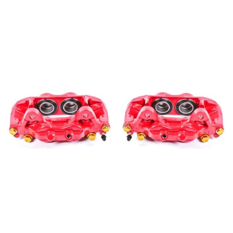 PowerStop Brake Calipers Pair Red Powder Coated Durable High-Temp Finish