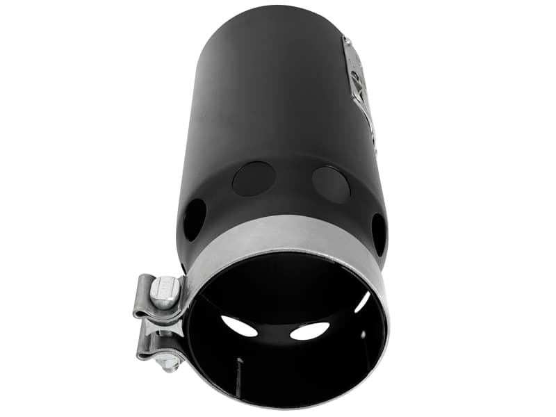 aFe Exhaust Tip for 4" Systems Intercooled Vents Black 12" Angle Cut - Image 4