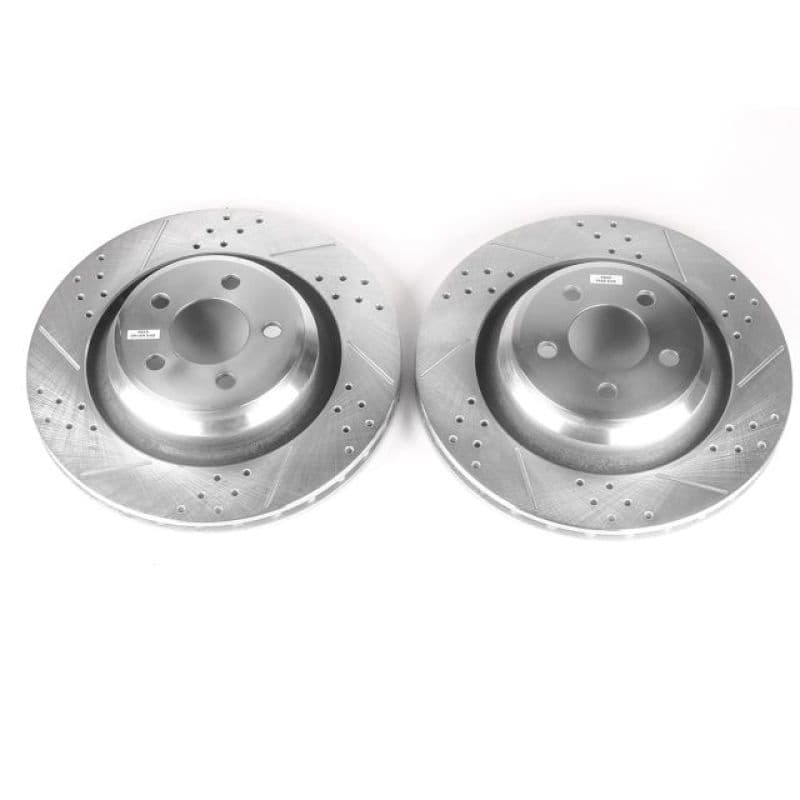 PowerStop Evolution Drilled/Slotted Rotor for OE Fit Silver Zinc Plated