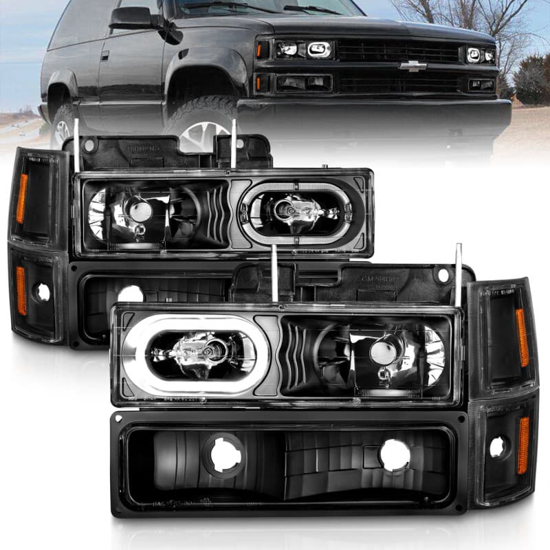 ANZO Crystal Headlights Clear Lens Black Housing Not for Sealed Beam - Image 2