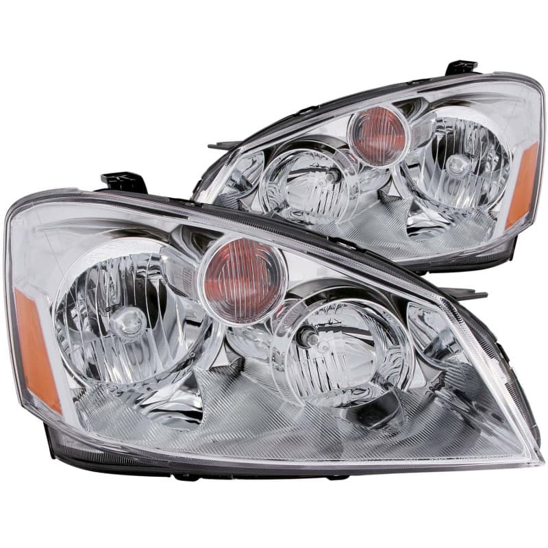 ANZO Crystal Headlight Set for Non HID Models Clear Lens Chrome Housing Pair