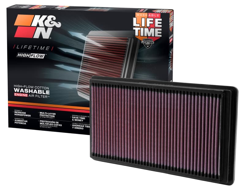 K&N Engineering Drop-In High-Flow Air Filter Reusable Washable - Image 3