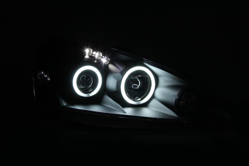 ANZO Projector Headlights with Halo Clear Lens Black Housing Pair - Image 4