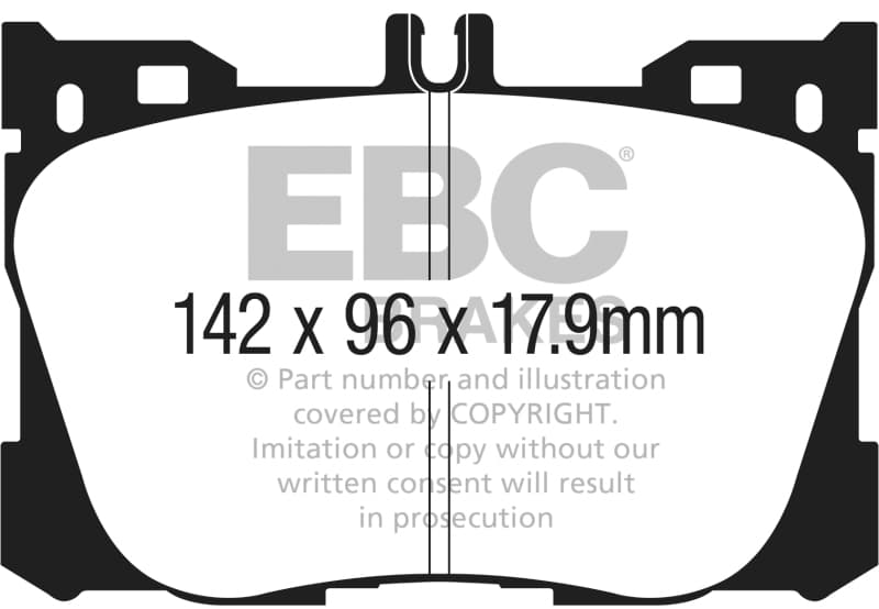 EBC Yellowstuff Brake Pad Set for Street and Track Driving Aramid Fiber Compound