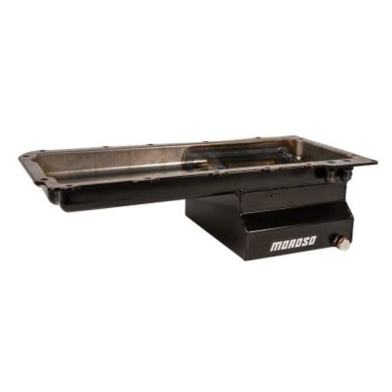 Moroso Oil Pan for GM LS Swap 7qt Rear Sump 6in Baffled Steel Black