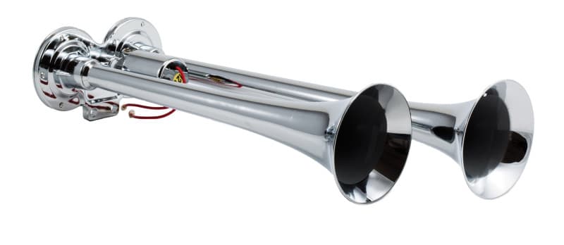 Kleinn Air Horns Dual Chrome Truck Horns 16.75" & 14.5" Trumpets - Image 2