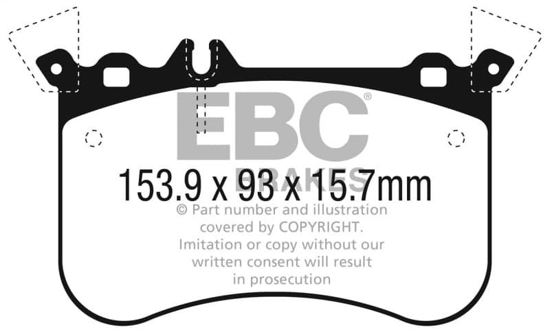 EBC Redstuff Brake Pad Set for Chevy C6 Low Dust Ceramic Compound - Image 2