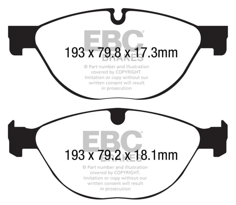 EBC Redstuff Brake Pad Set for Chevy C6 Low Dust Synthetic Fiber Ceramic - Image 2