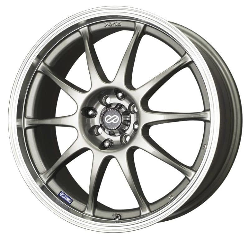Enkei J10 17x7 5x100/114.3 38mm Offset Silver Machined Lip Wheel