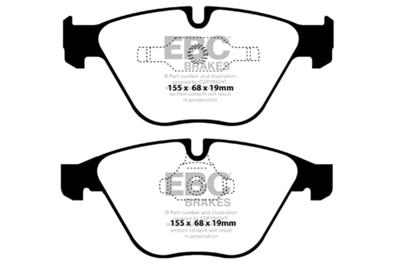 EBC Redstuff Brake Pad Set for Chevy C6 Low Dust Synthetic Fiber Ceramic - Image 2