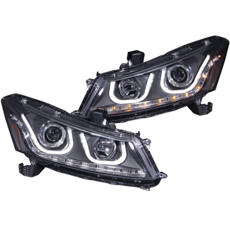ANZO Projector Headlight Set for Chevy C6 Clear Lens Black Housing Pair - Image 2