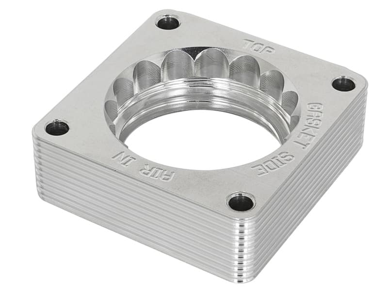 aFe Silver Bullet Throttle Body Spacer for VQ35 Serrated/Helix Design - Image 2
