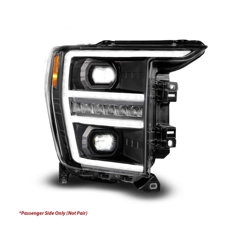 ANZO Projector LED Headlight Set for Chevy C6 Clear Lens Black Housing Pair - Image 4
