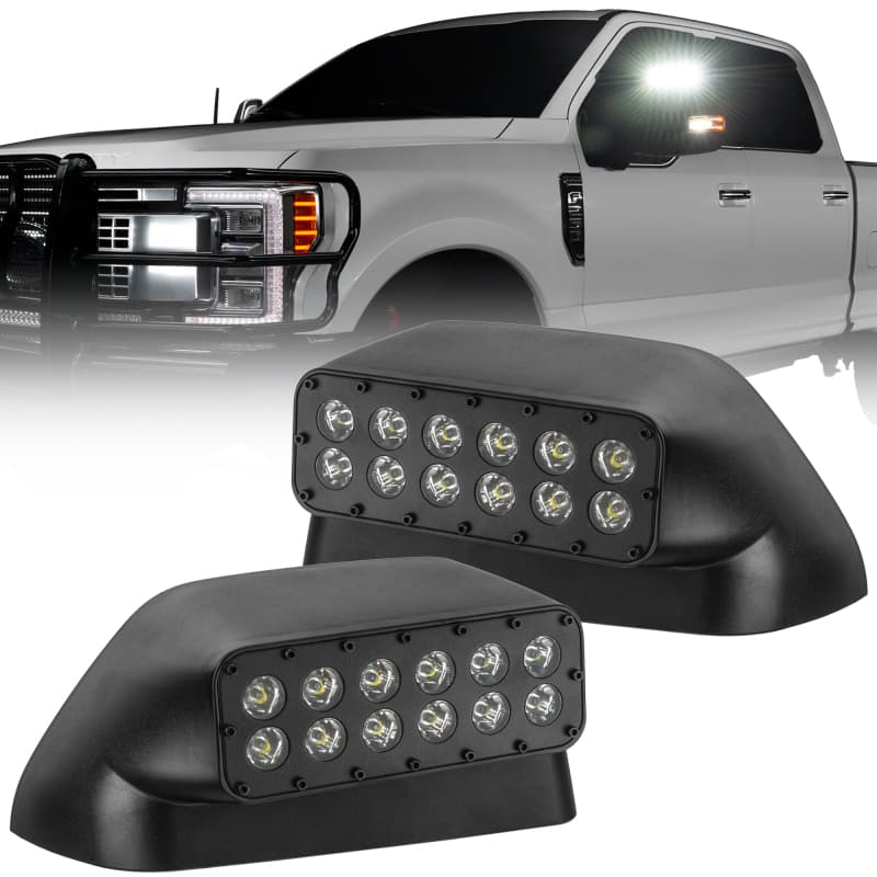 ORACLE Lighting Concept Side Mirrors for Ford Super Duty Trucks with 24-LED L...