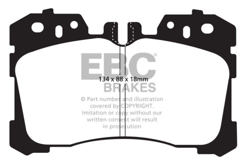 EBC Redstuff Brake Pad Set for Chevy C6 Synthetic Fiber Low Dust