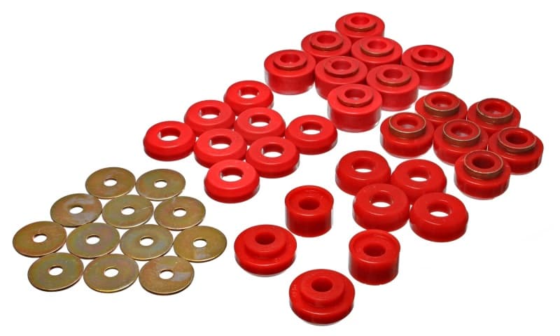 Energy Suspension Body Mounts for Truck Cab Red Hyper-Flex Polyurethane - Image 2