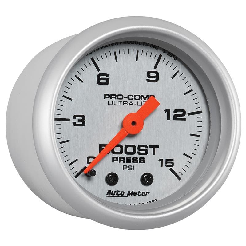 AutoMeter Mechanical Boost Gauge Ultra-Lite 1/8" NPT Pressure Connection - Image 4